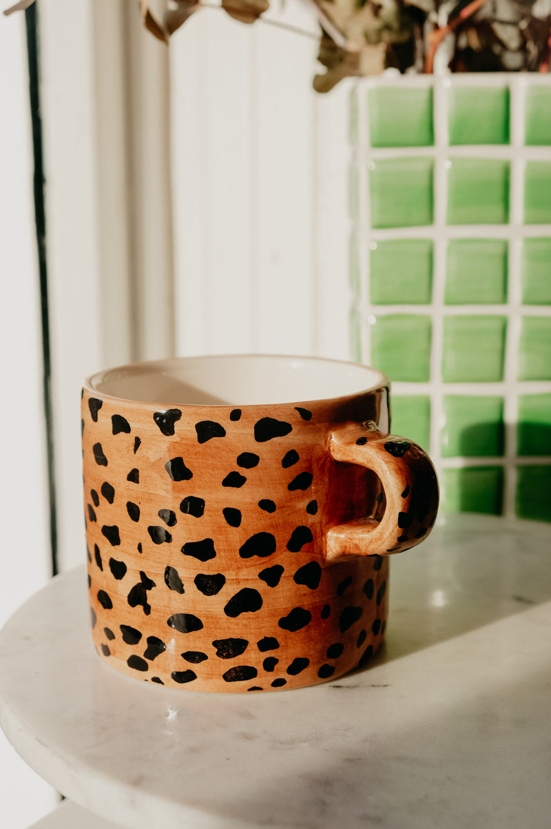 Rowe Leopard Print Ceramic Coffee Mug