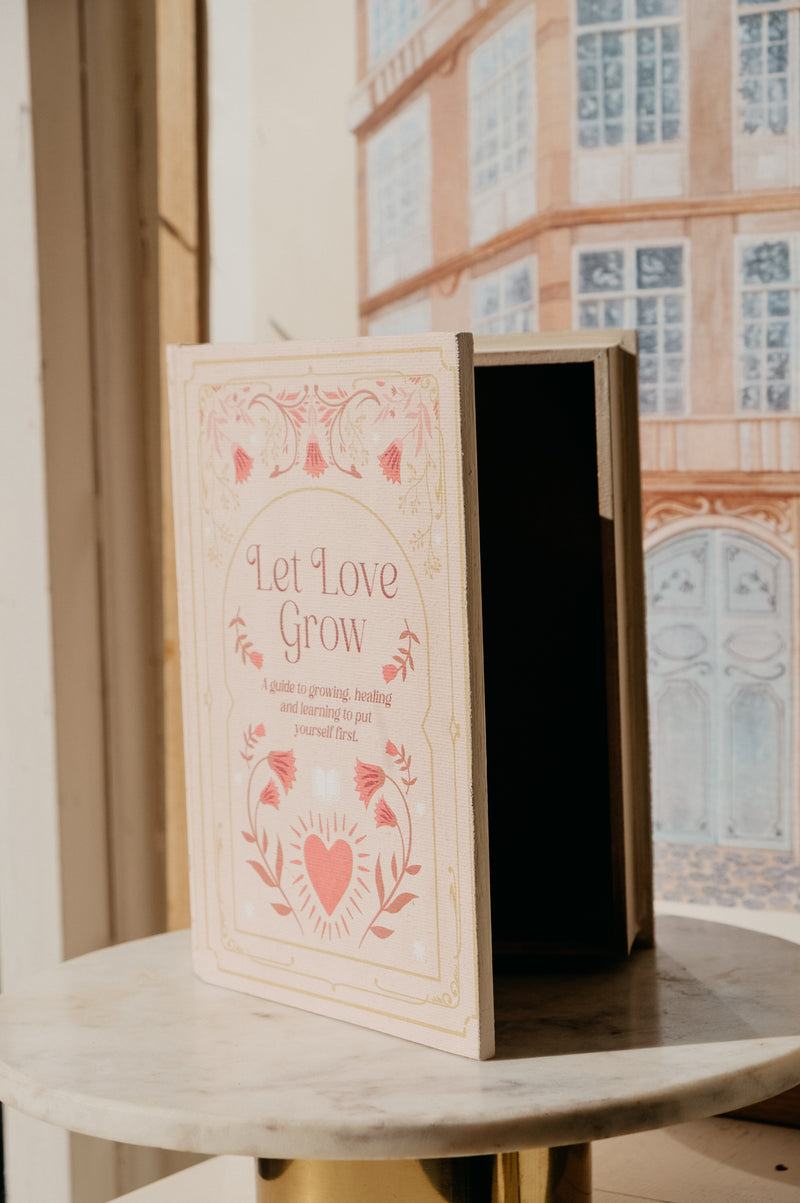Kelly Let Love Grow Pastel Pink Storage Book Decor