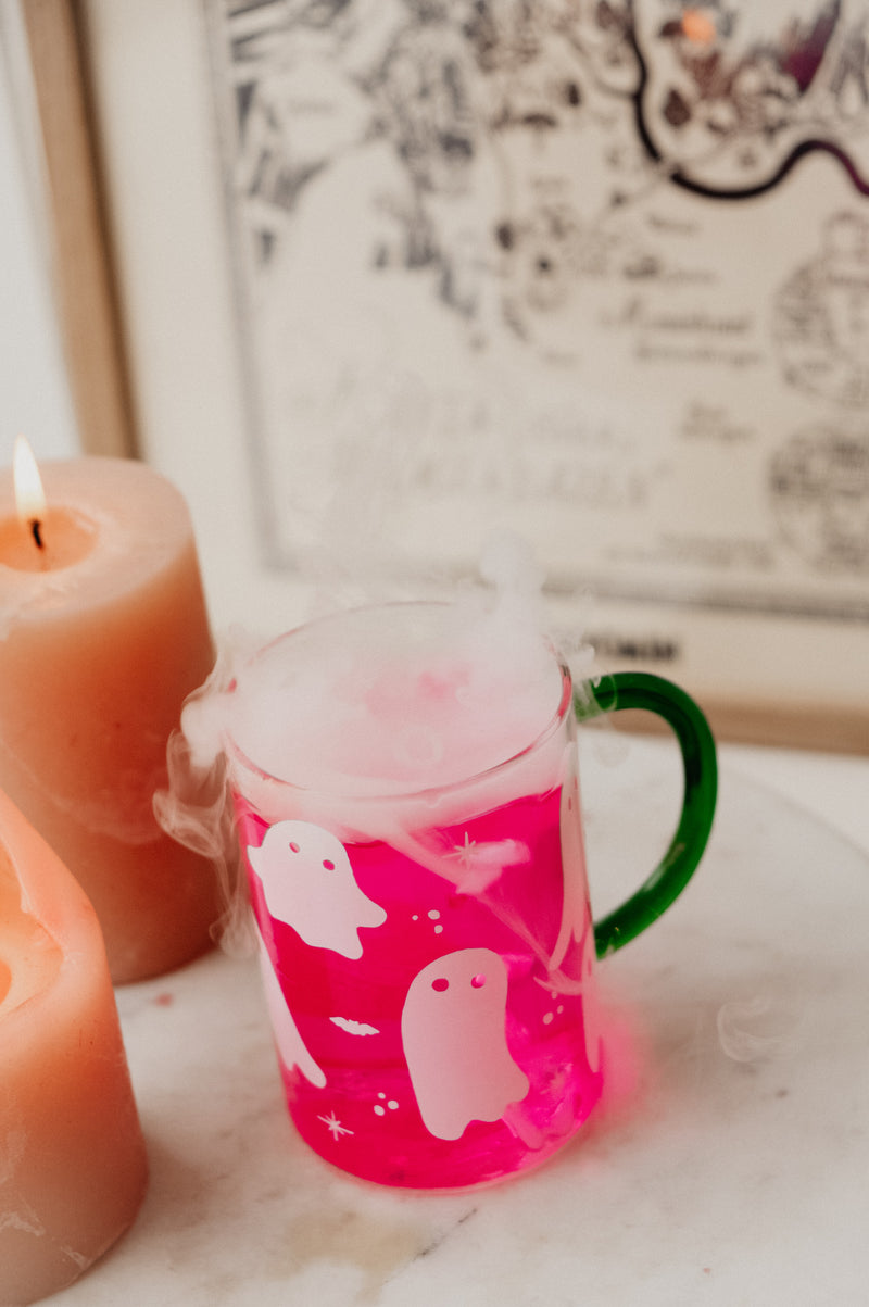 Ghost Green Glass Halloween Autumn Mug