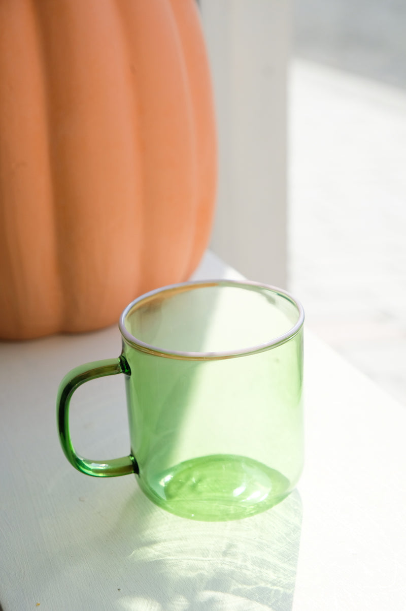 Marlowe Pink and Green Borosilicate Glass Cup Mug