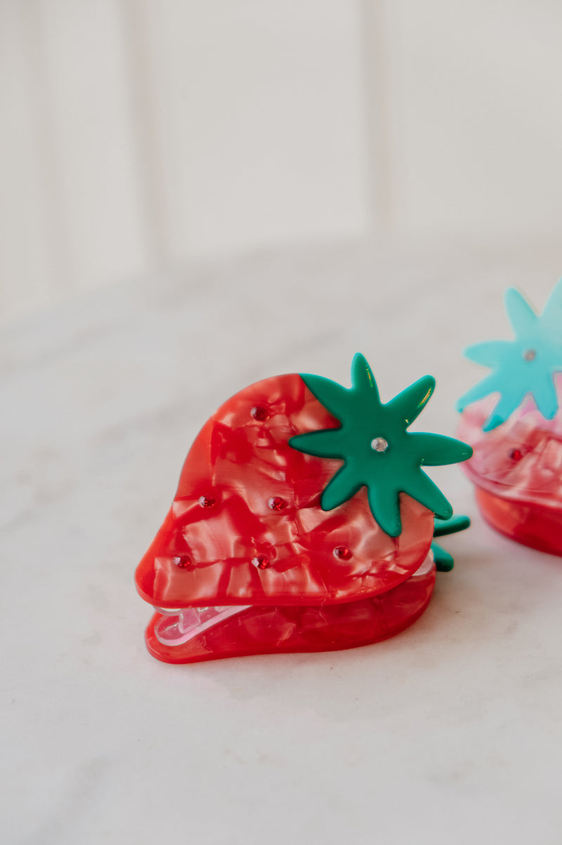 Beckie Red Strawberry Diamantes Hair Claw Clip