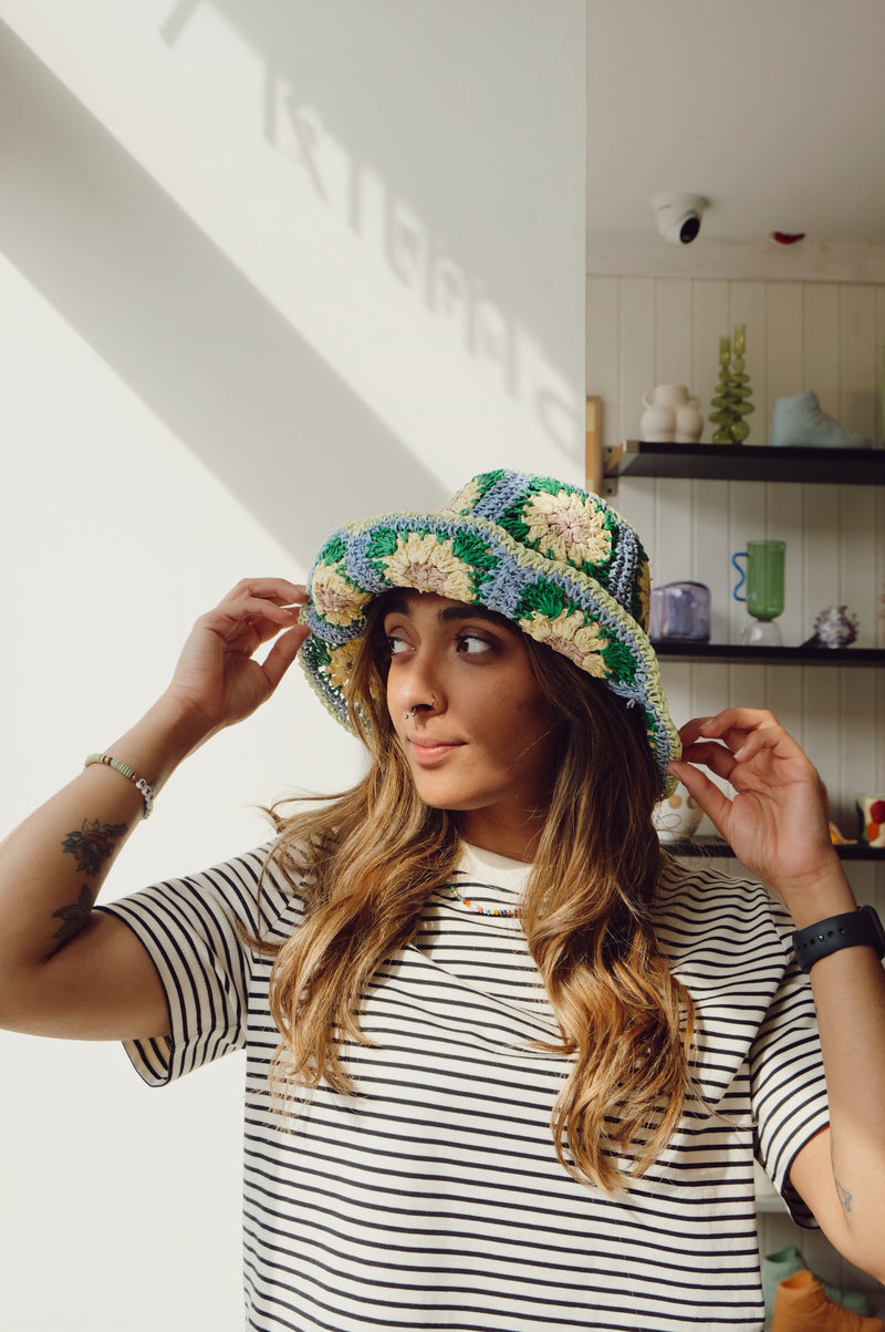 Bali Multicoloured Crotchet Bucket Hat