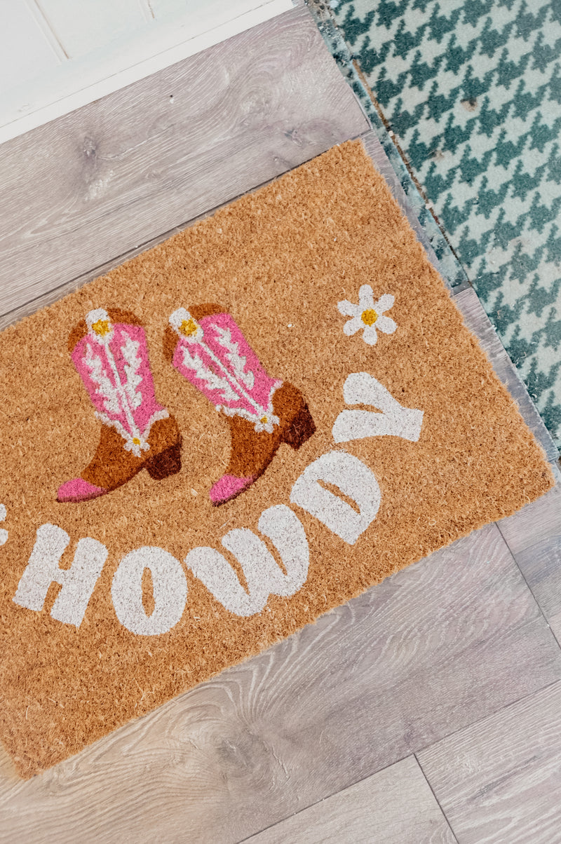 Howdy Cowboy Boot Doormat