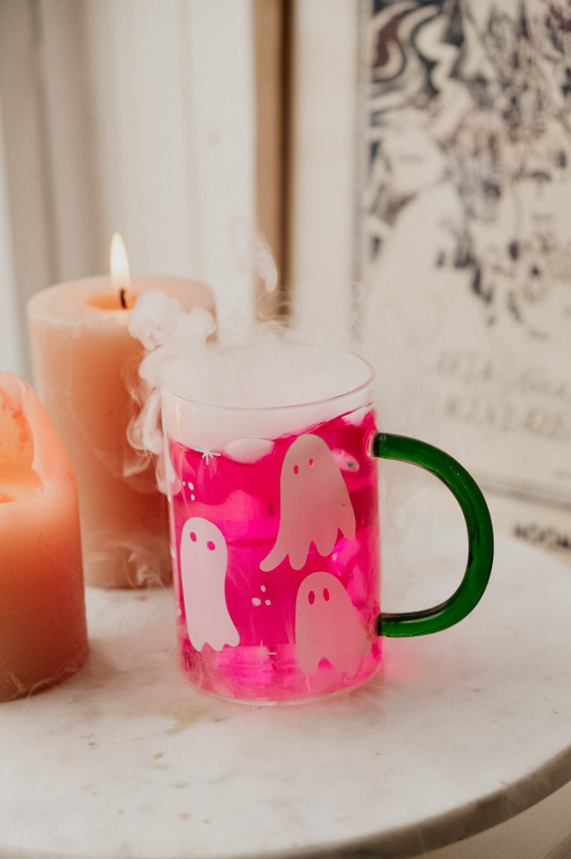 Ghost Green Glass Halloween Autumn Mug