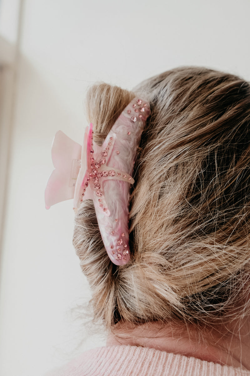 Nyla Starfish Pink Mermaid Diamante Claw Clip