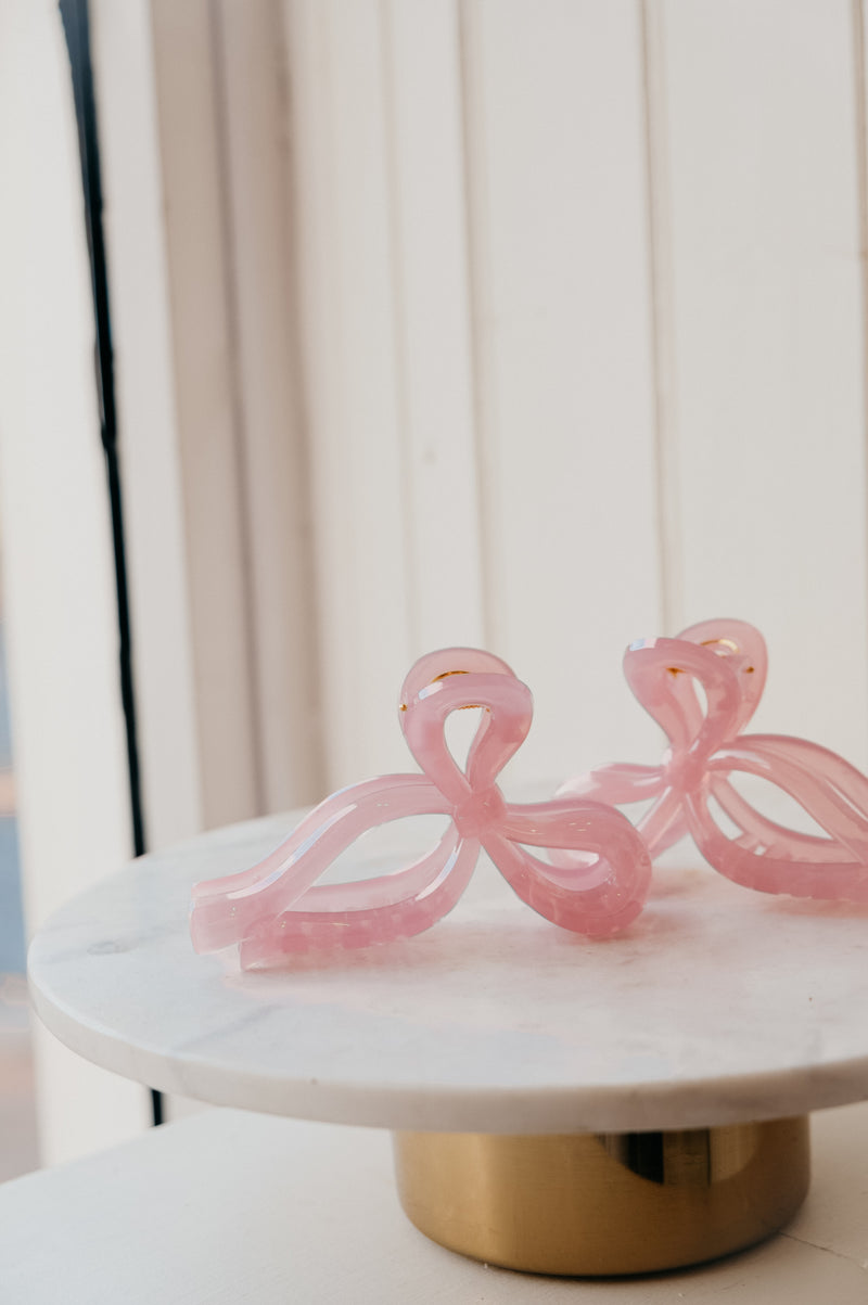 Erin Jelly Pink Extra Strong Grip Bow Claw Clip