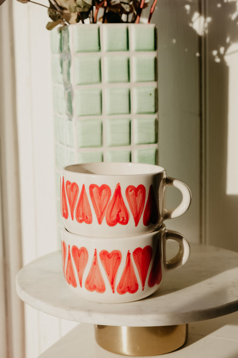 Clare Love Heart Cappuccino Ceramic Coffee Mug