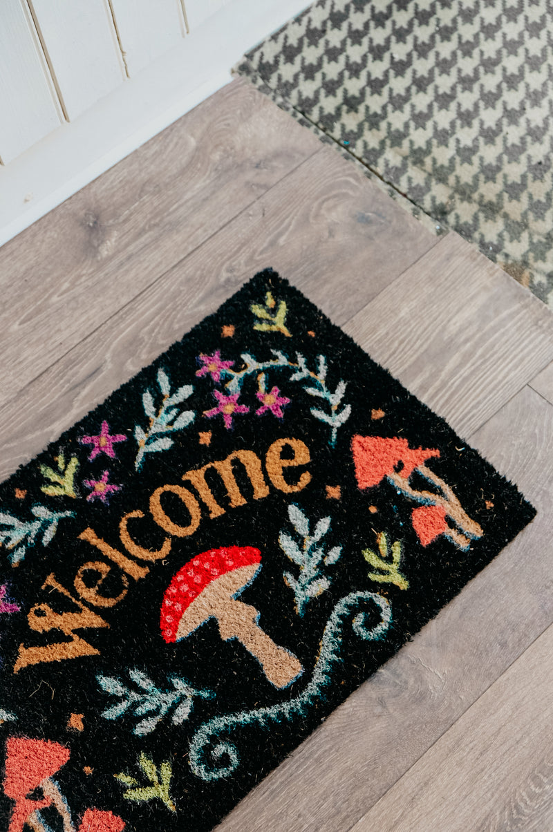Welcome Mushroom Toadstool Door Mat