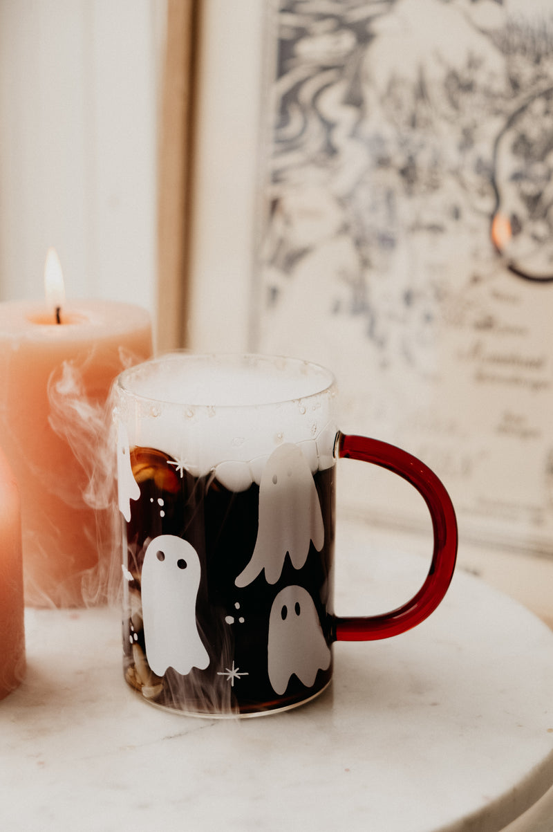 Ghost Amber Glass Halloween Autumn Mug
