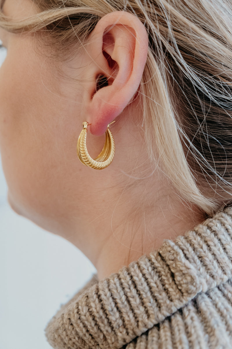 Dottie Double Hoop 18k Gold Plated Earrings