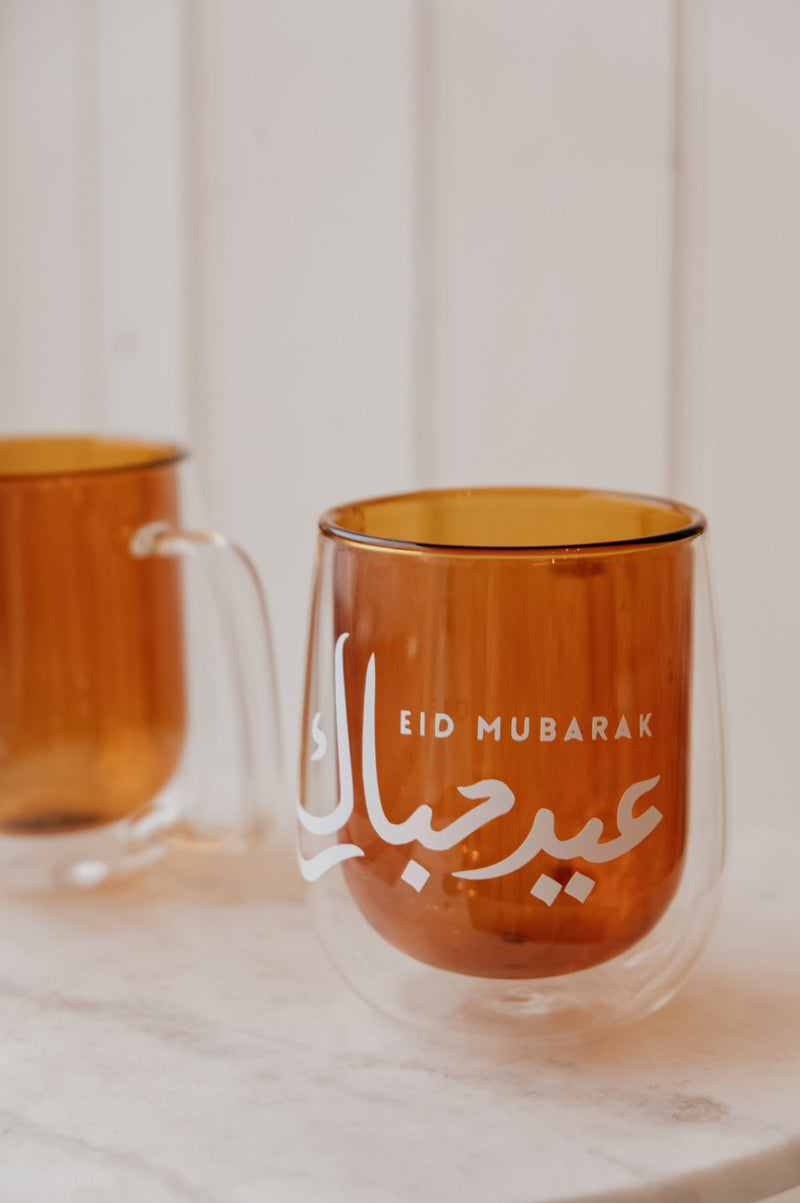 Eid Mubarak Double Layered Glass Mug