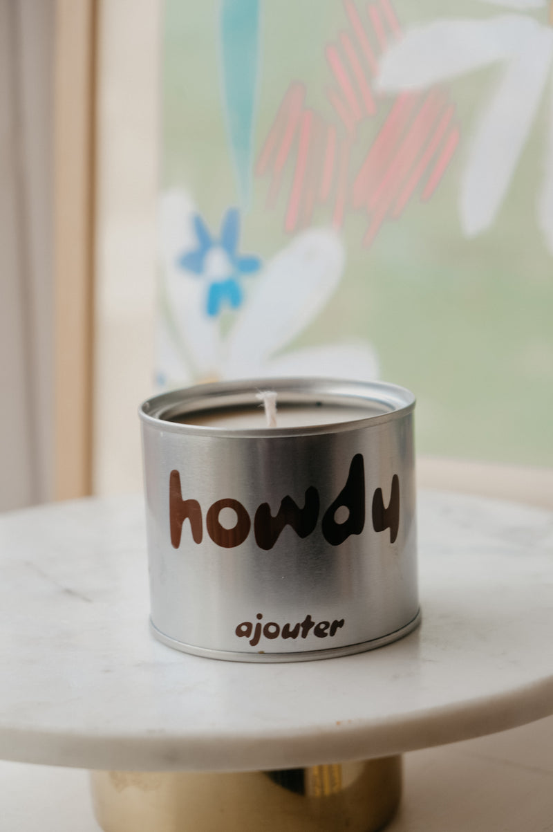 Howdy Cowboy Tin Smoky Wood Candle