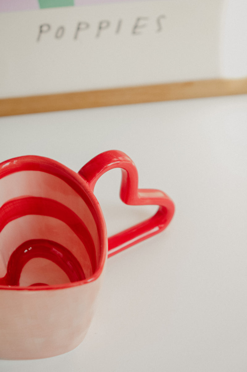 Zoia XL Red and Pink Love Heart Coffee Mug