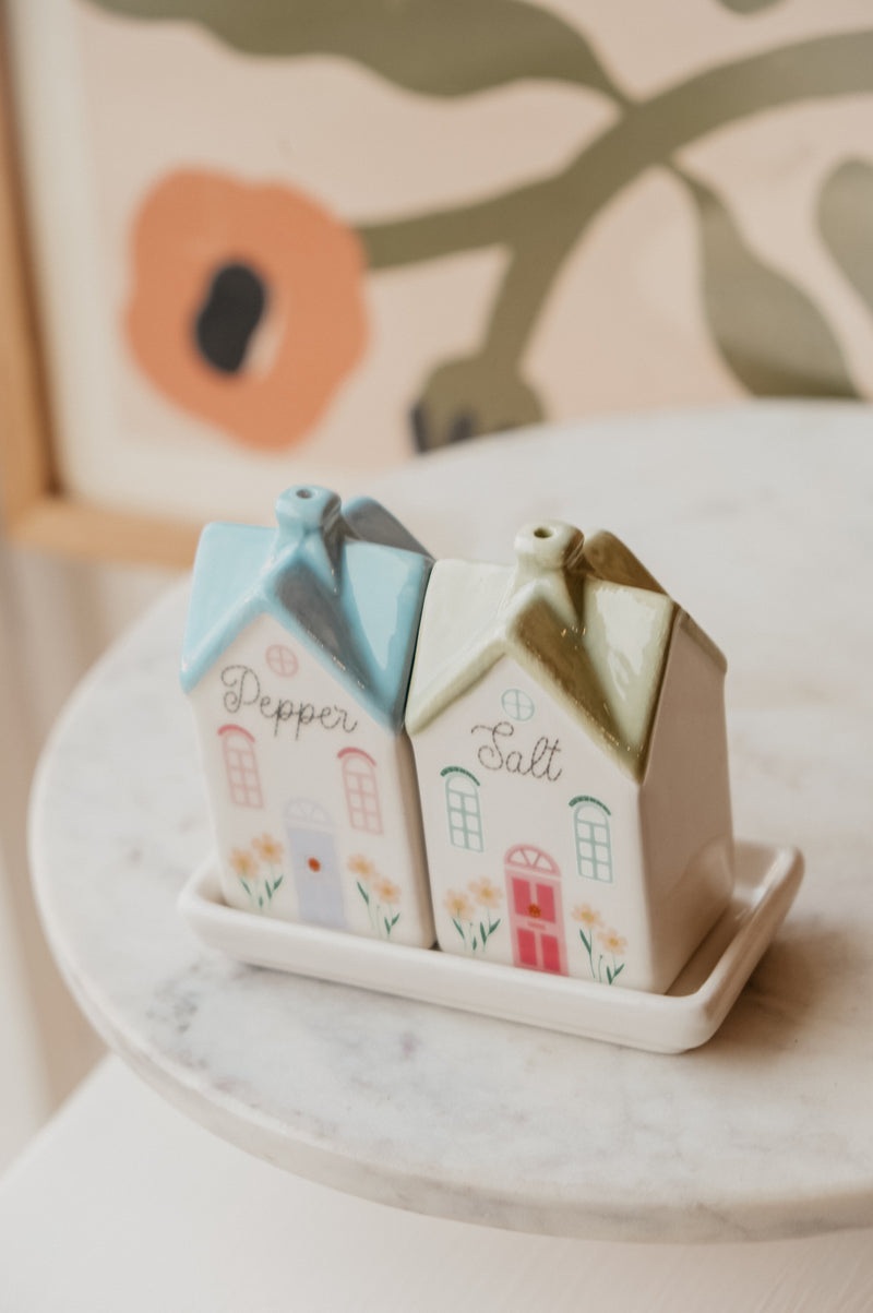 Cottagecore Pastel House Salt and Pepper Shakers