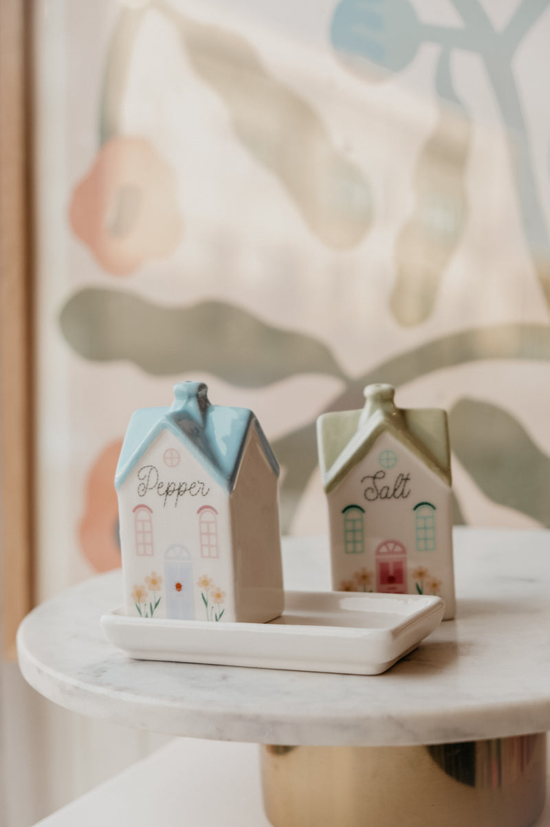 Cottagecore Pastel House Salt and Pepper Shakers