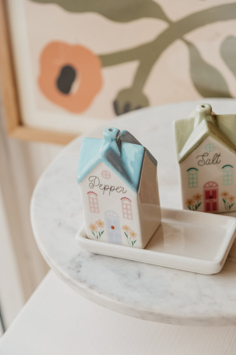 Cottagecore Pastel House Salt and Pepper Shakers