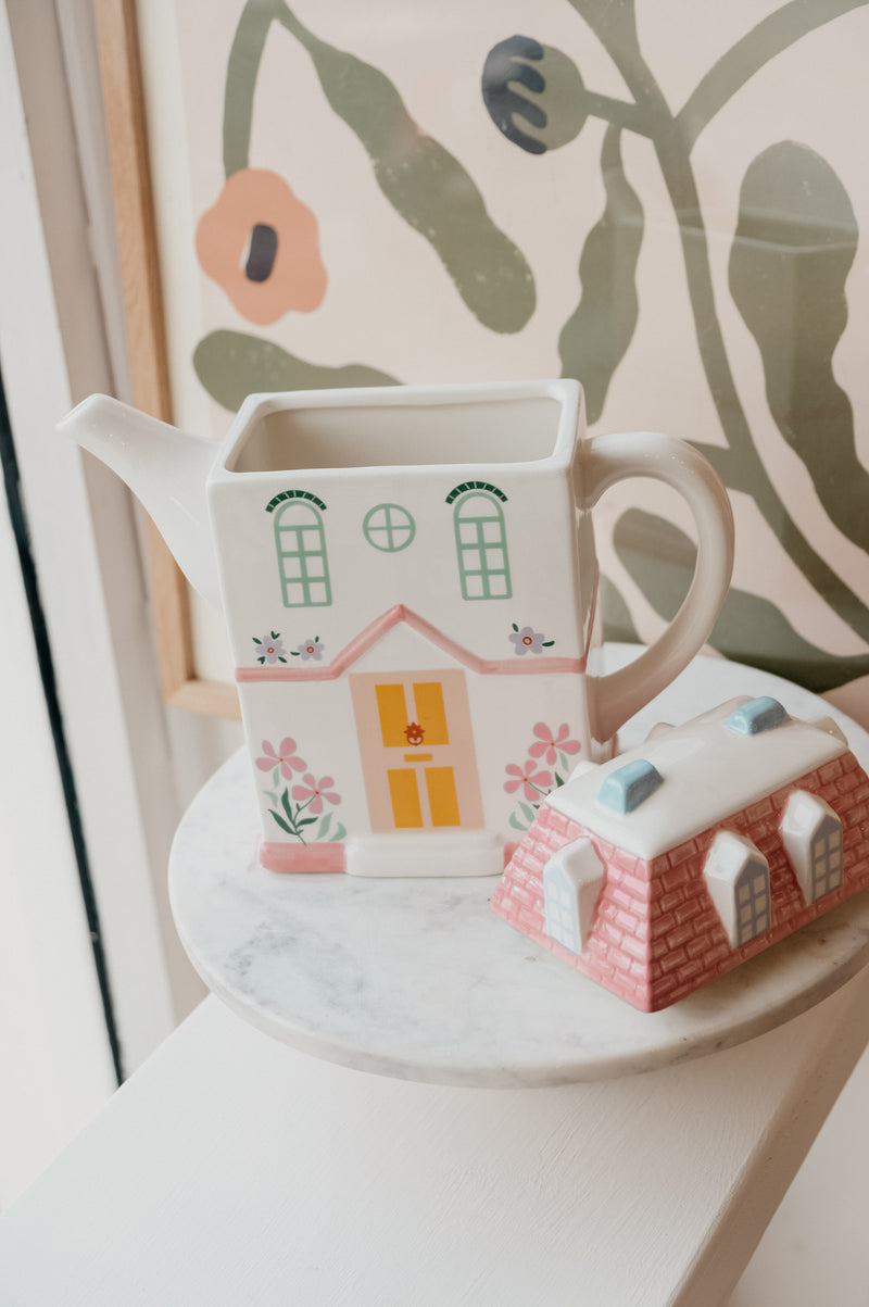 Cottagecore House Pastel Large Teapot