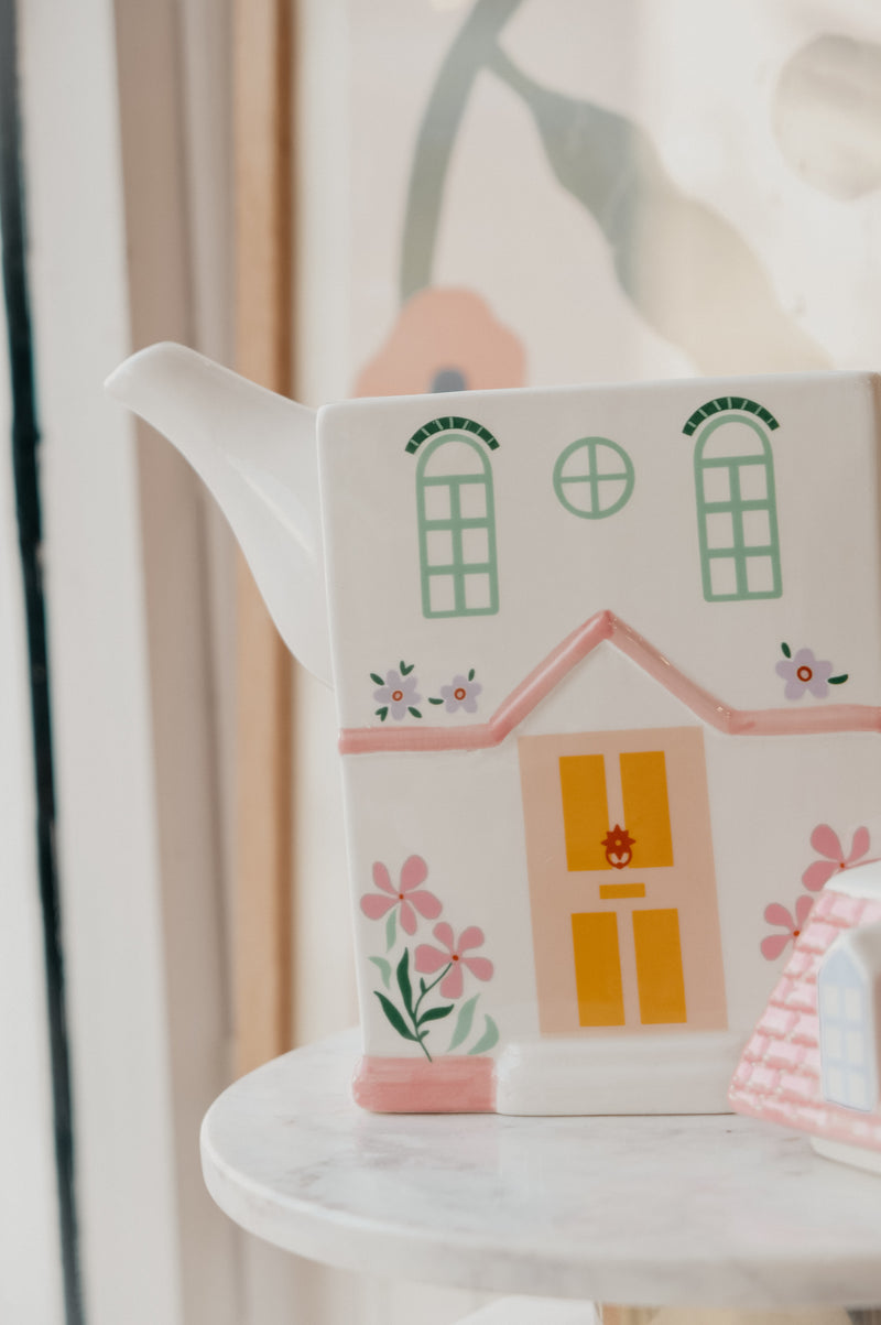 Cottagecore House Pastel Large Teapot