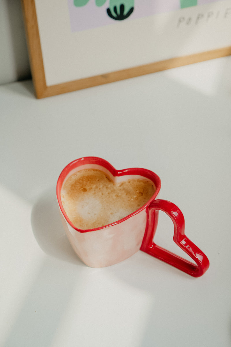 Zoia XL Red and Pink Love Heart Coffee Mug