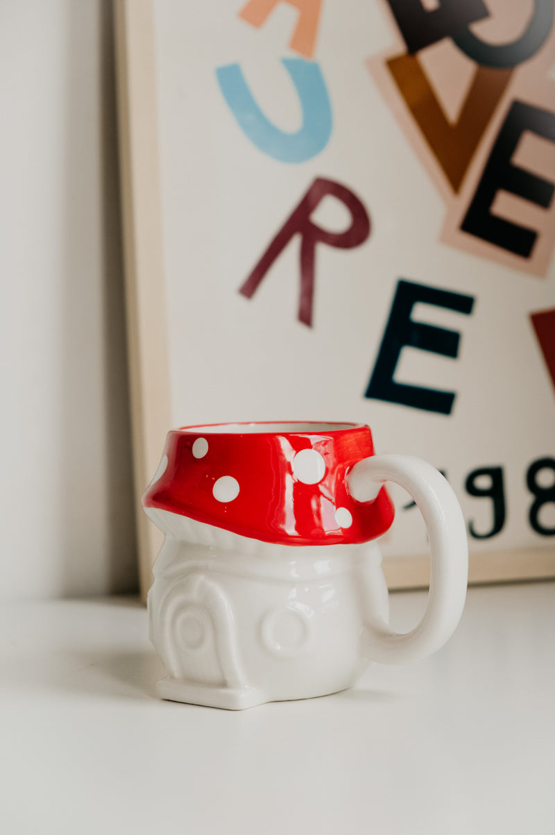 Mushroom House Ceramic Coffee Mug