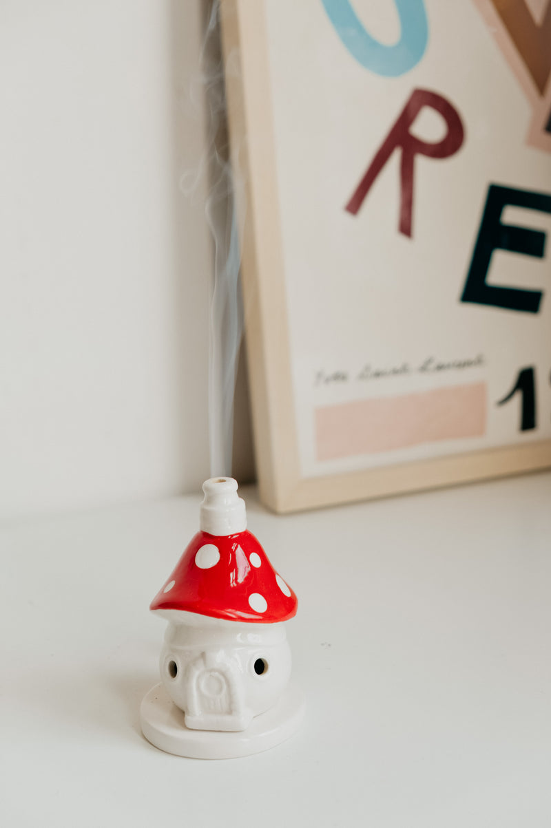 Mushroom House Incense Cone Burner