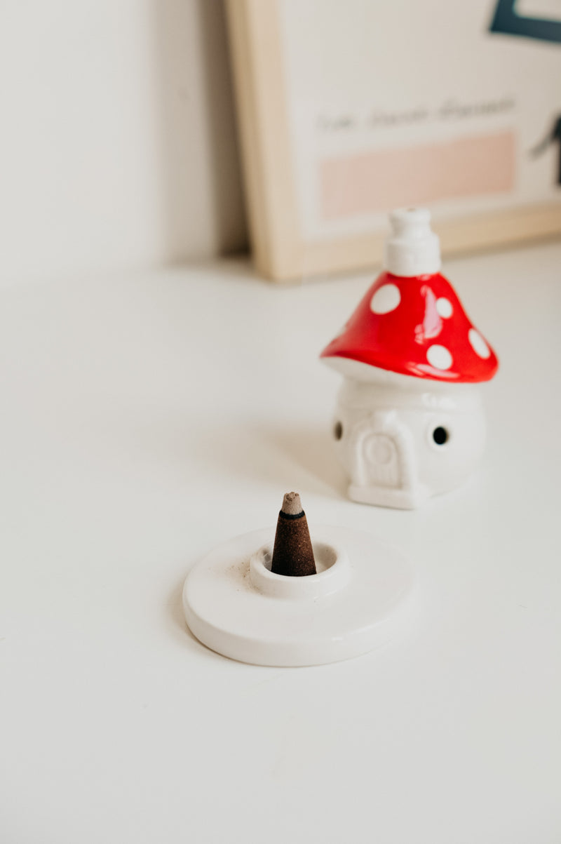 Mushroom House Incense Cone Burner