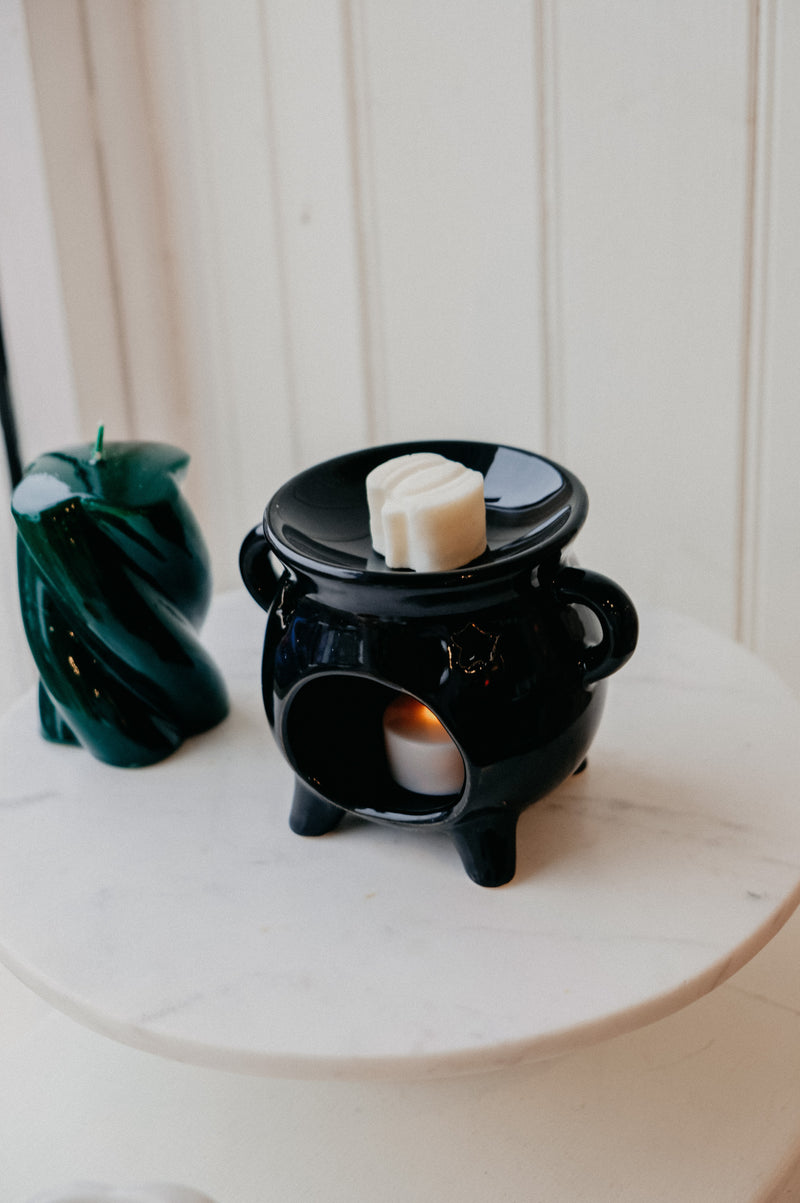 Salem Witch Black Cauldron Halloween Wax Melt Burner