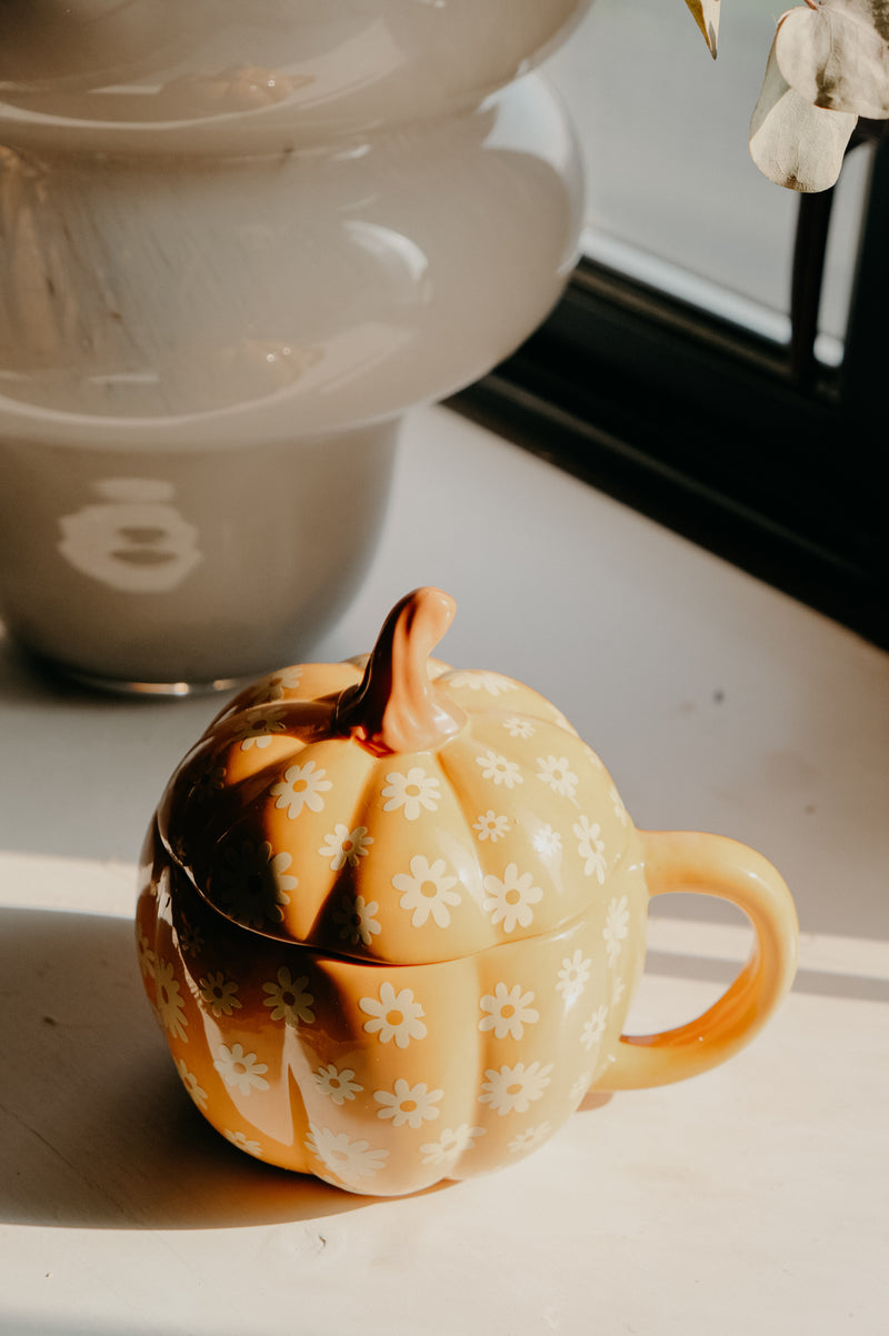 Pumpkin Floral Autumn Fall Mug