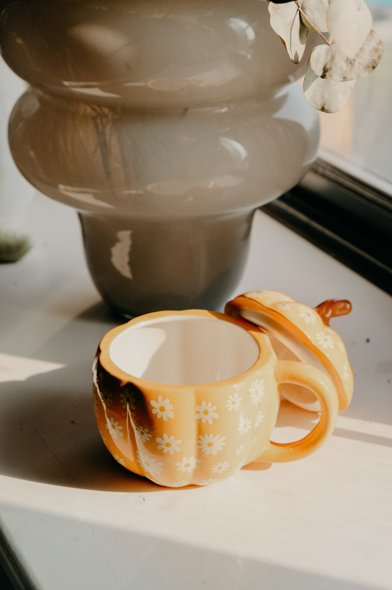 Pumpkin Floral Autumn Fall Mug