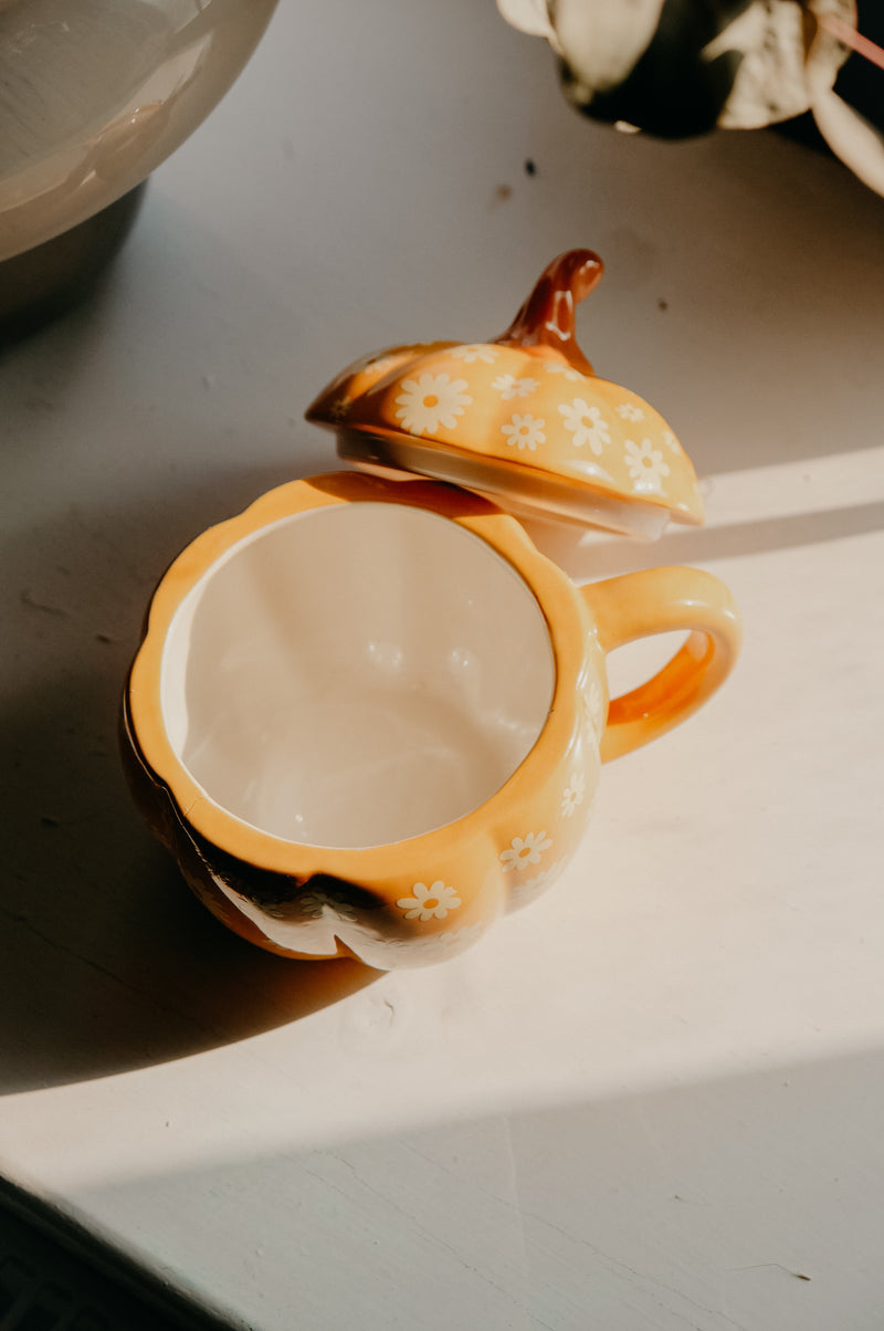 Pumpkin Floral Autumn Fall Mug
