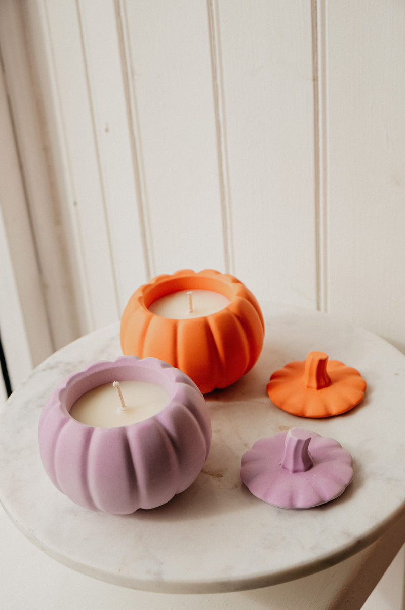 Pumpkin Autumn Handmade Candle Jar