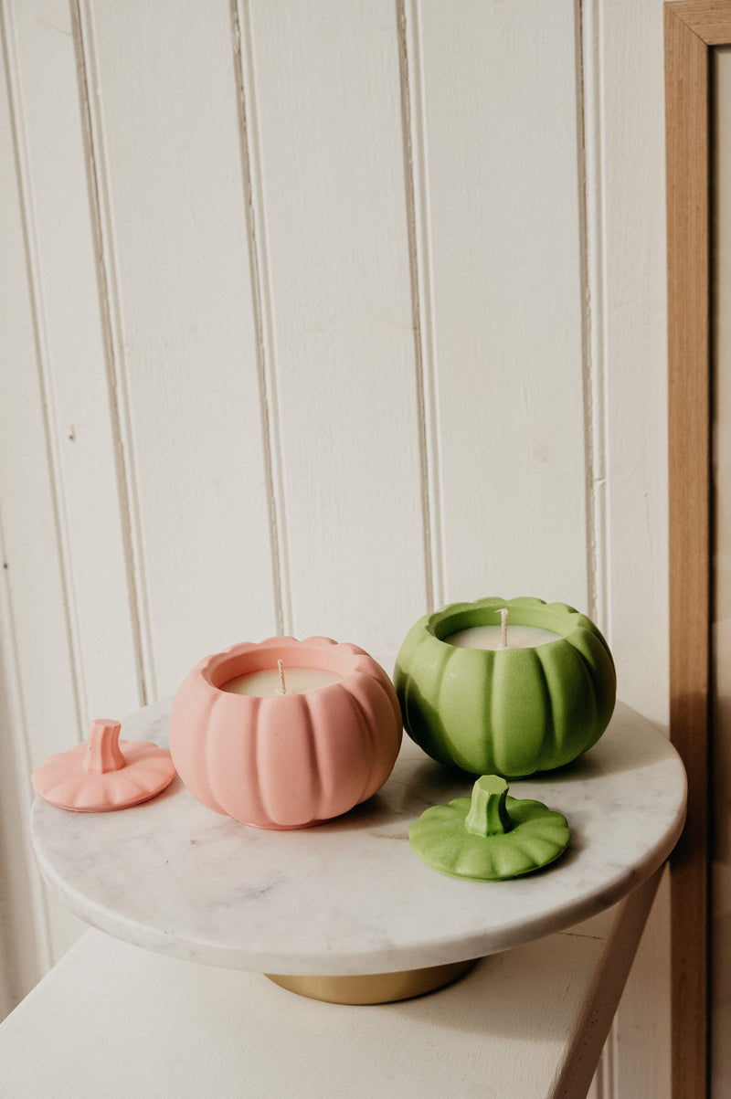 Pumpkin Autumn Handmade Candle Jar