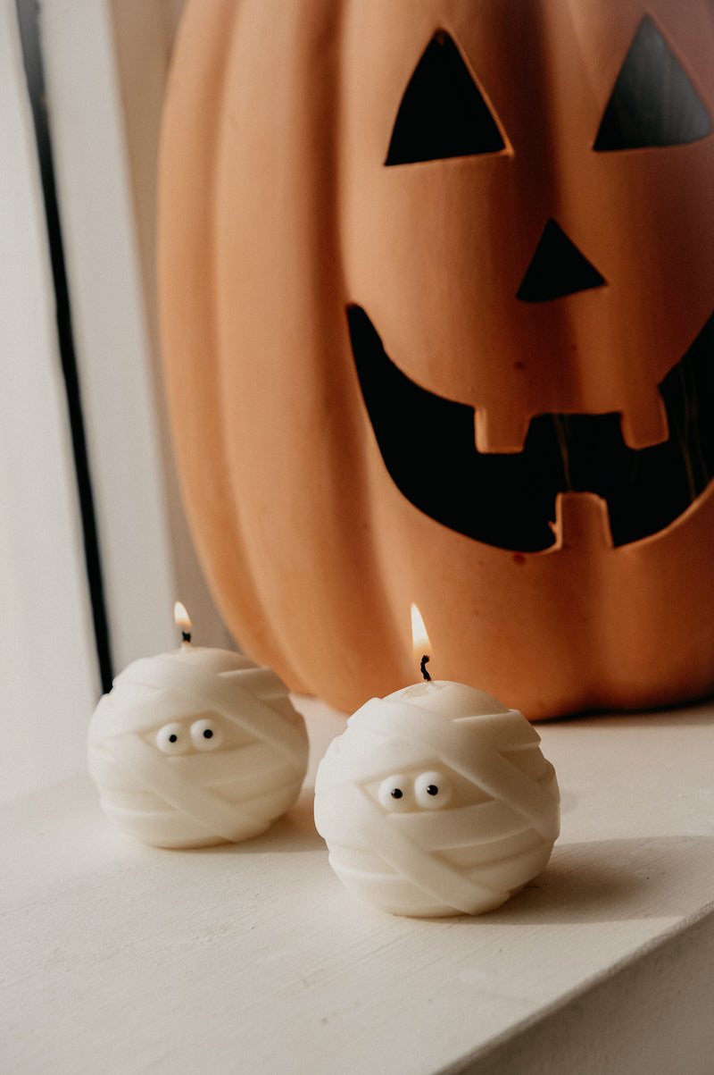 Mason Mummy Halloween Autumn Candle