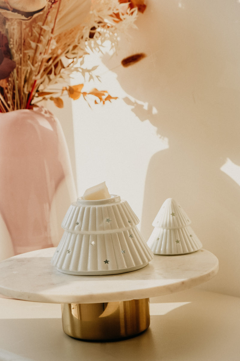 White Christmas Tree Star Wax Melt Burner