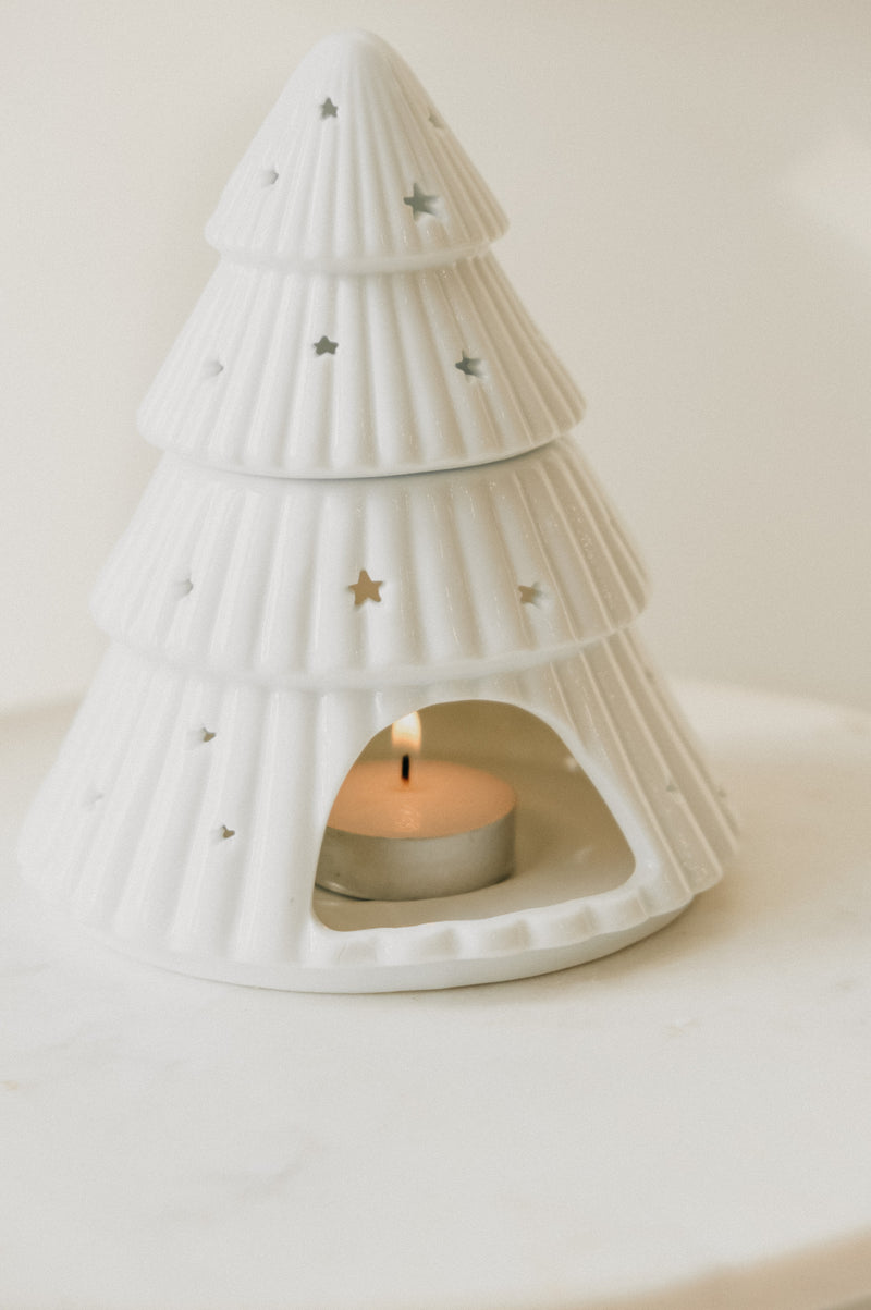 White Christmas Tree Star Wax Melt Burner