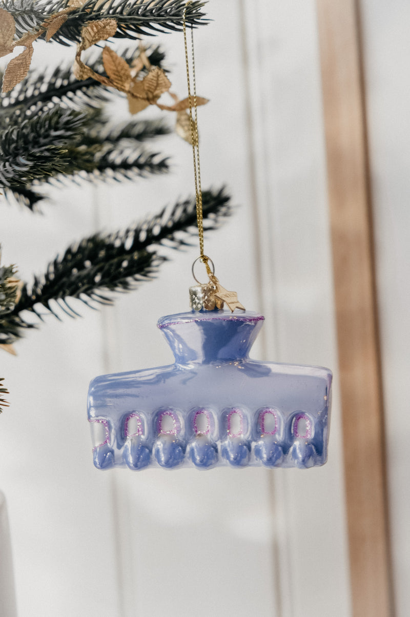 Cara Lilac Claw Hair Clip Glass Christmas Tree Bauble