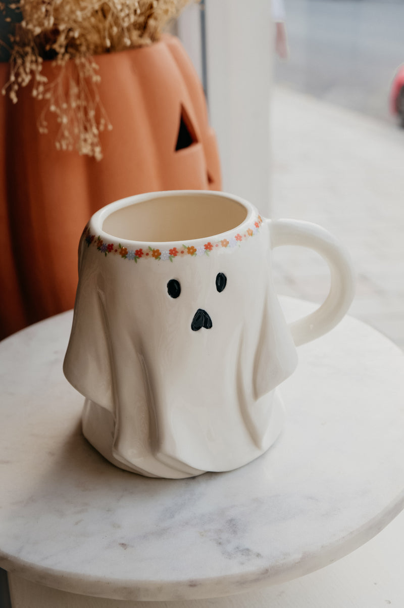 Gracie XL Ghost Flower Crown Halloween Autumn Mug