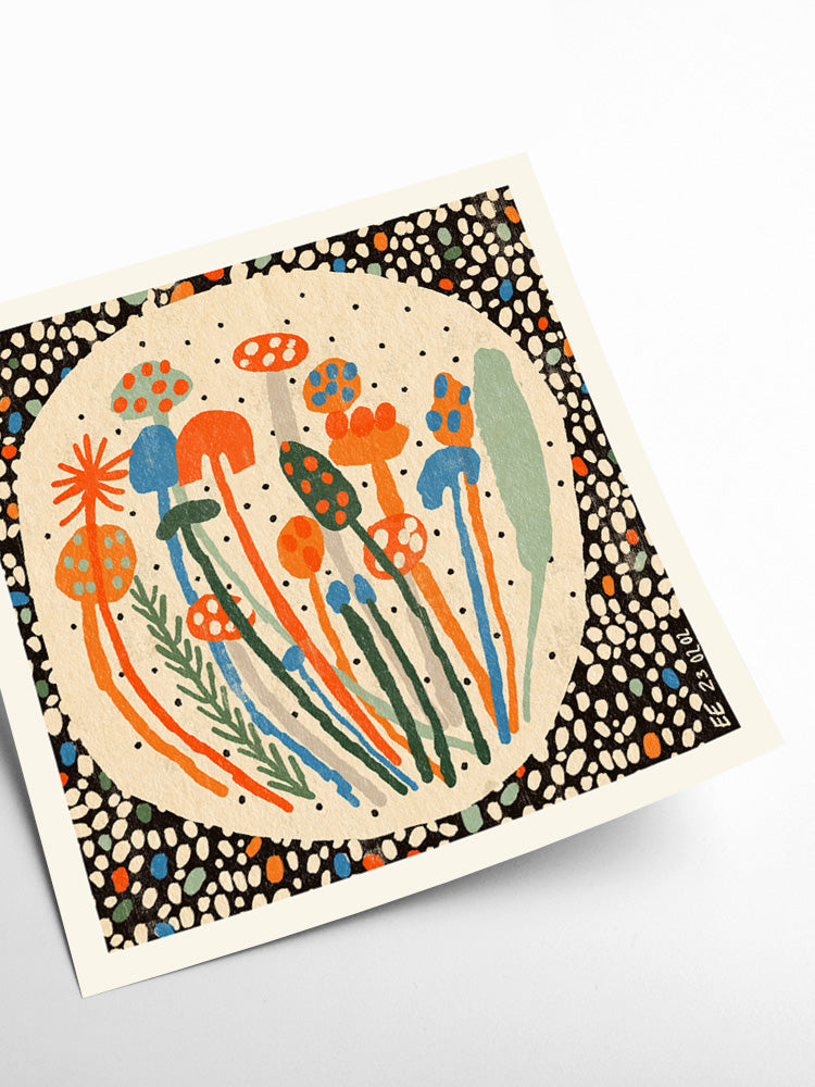 Mushroom Party Print 50cm x 50cm