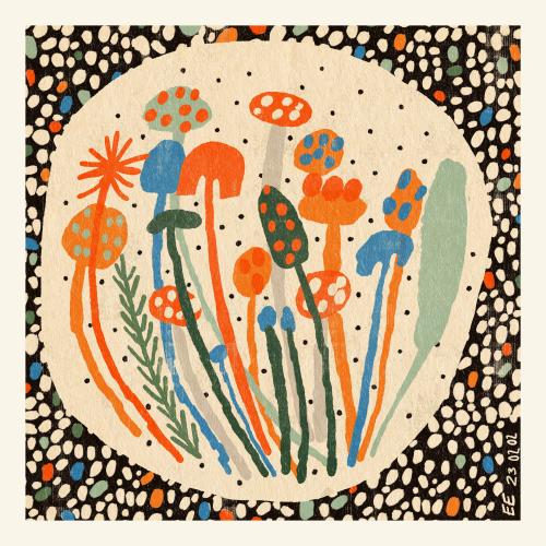 Mushroom Party Print 50cm x 50cm