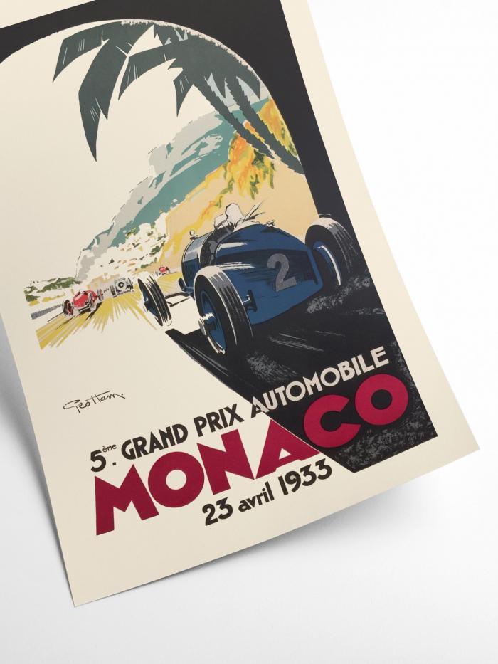 Monaco F1 Grand Prix Retro Print 50cm x 70cm