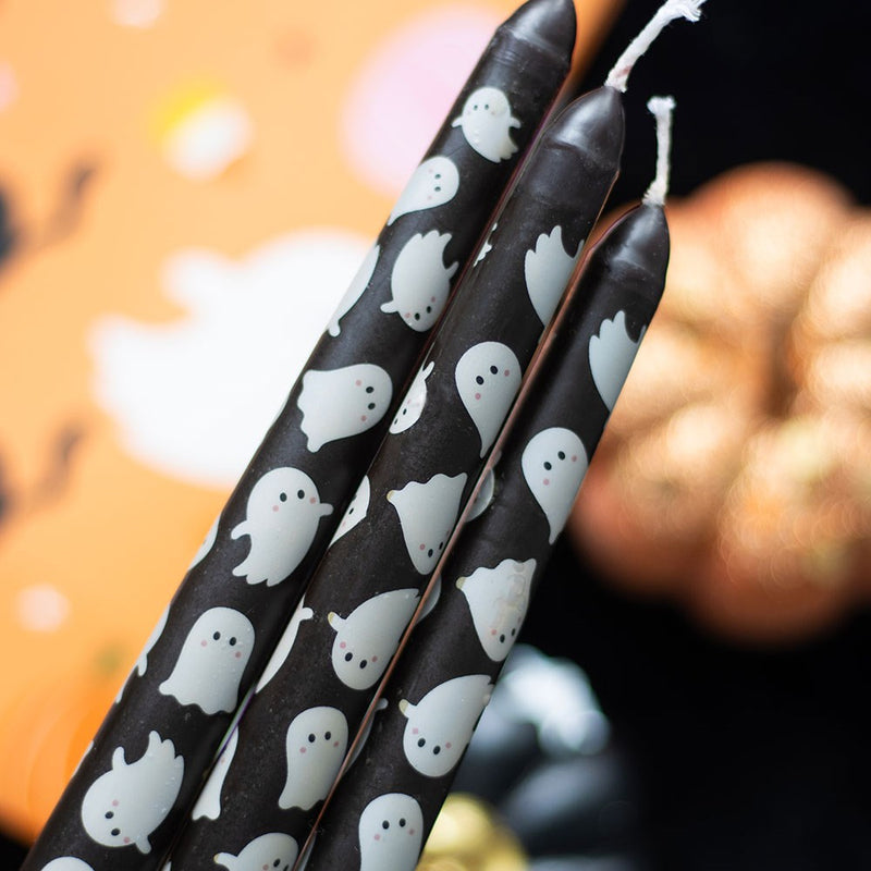 Ghost Candle and Holder Halloween Autumn Gift Set