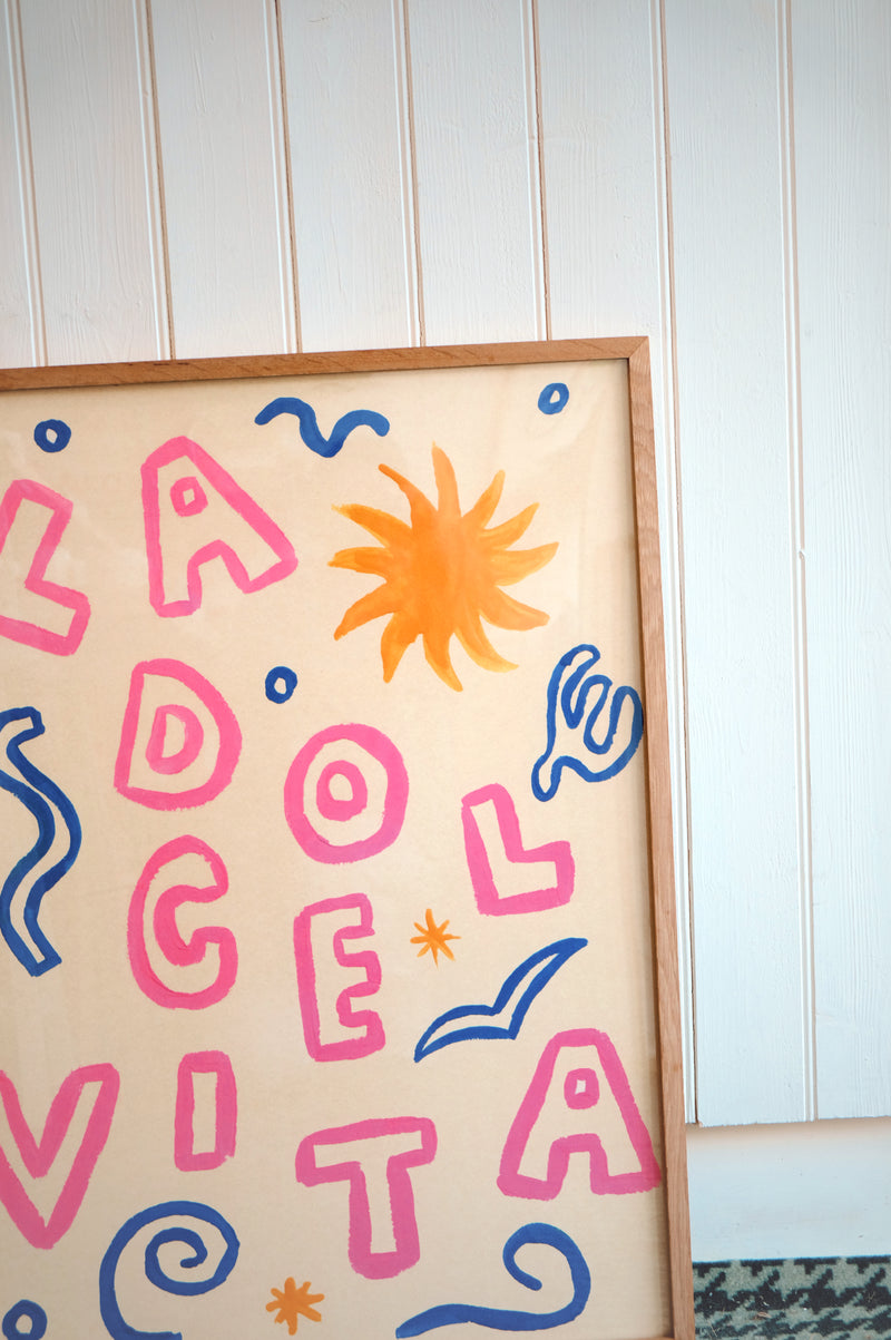 La Dolce Vita Beach Sun Print 50cm x 70cm