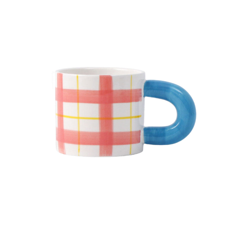 Zoey Pink and Yellow Check Mug