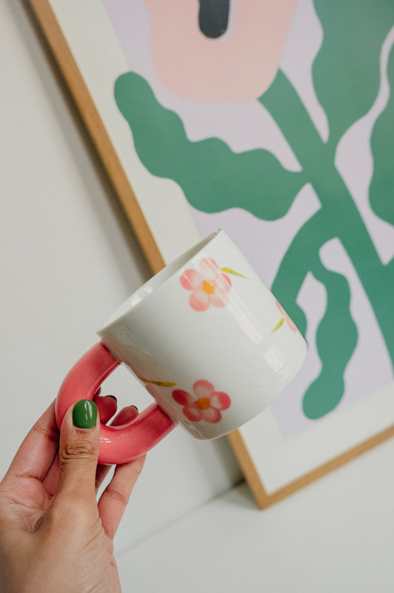 Polli Flower White and Pink XL Mug