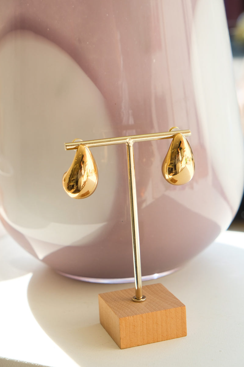 Kenni 18k Gold Chunky Dome Teardrop  Earrings