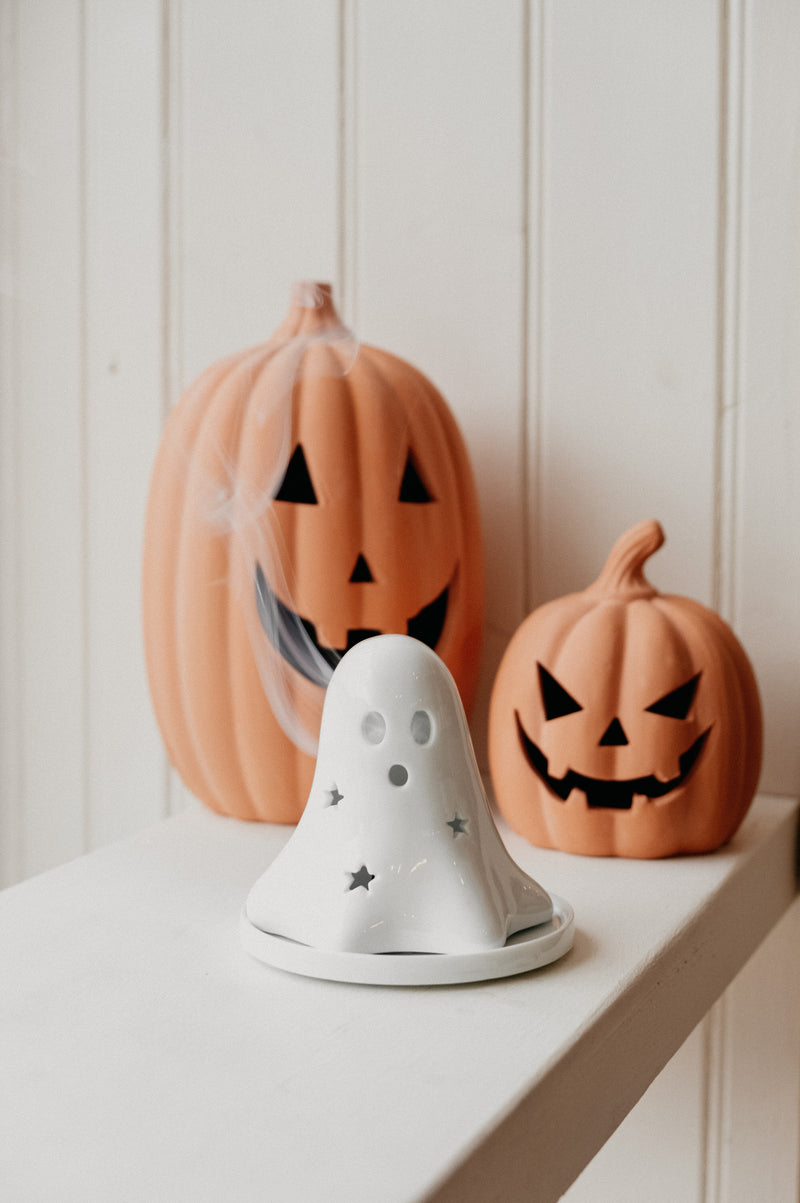 Ghost Halloween Autumn Incense Cone Holder / Tealight Holder