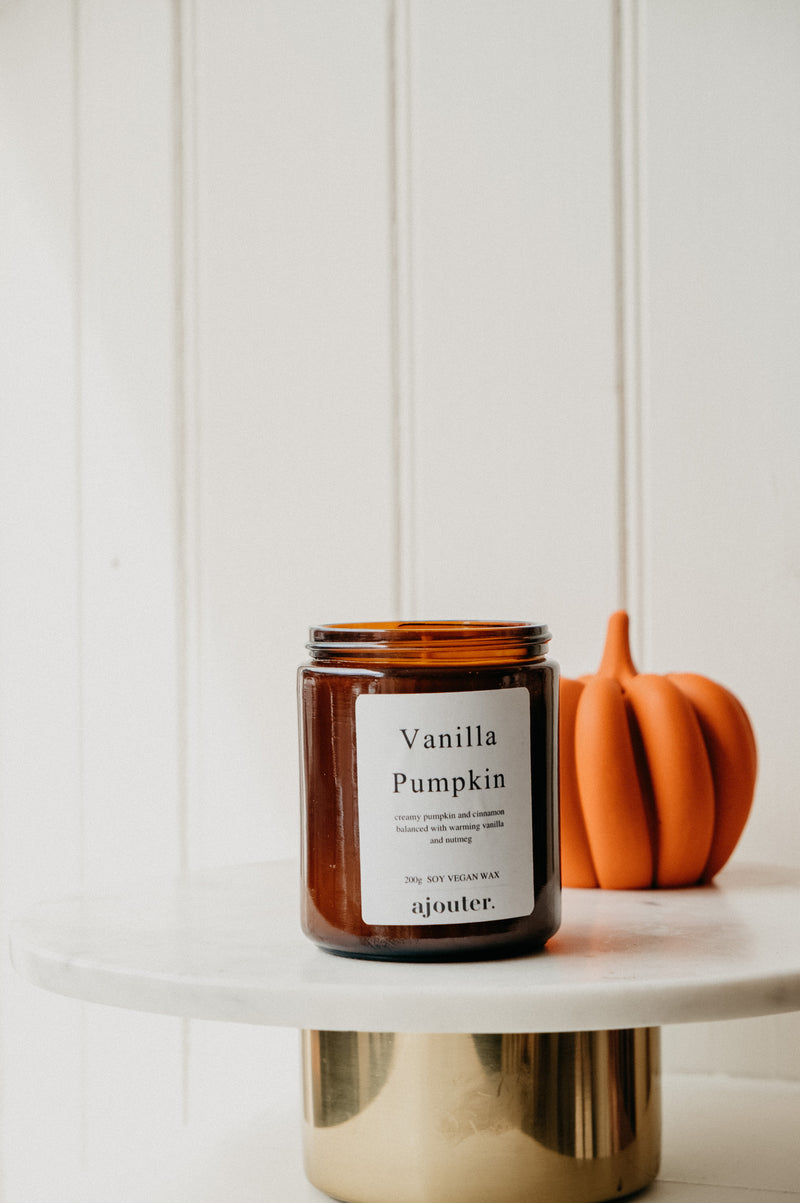 Vanilla Pumpkin Autumn Halloween Soy Wax Candle