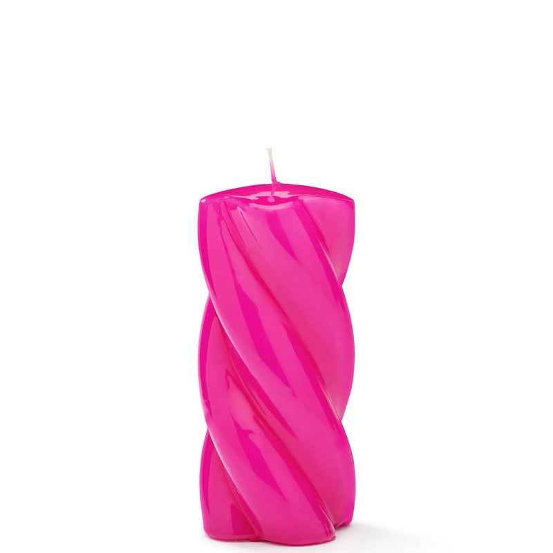 Fuchsia Pink Twisted Chunky Candle