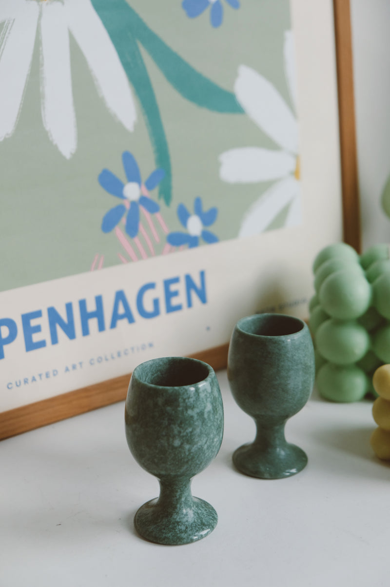 Jerf Green Marble Ceramic Egg Cup - select from 3 styles