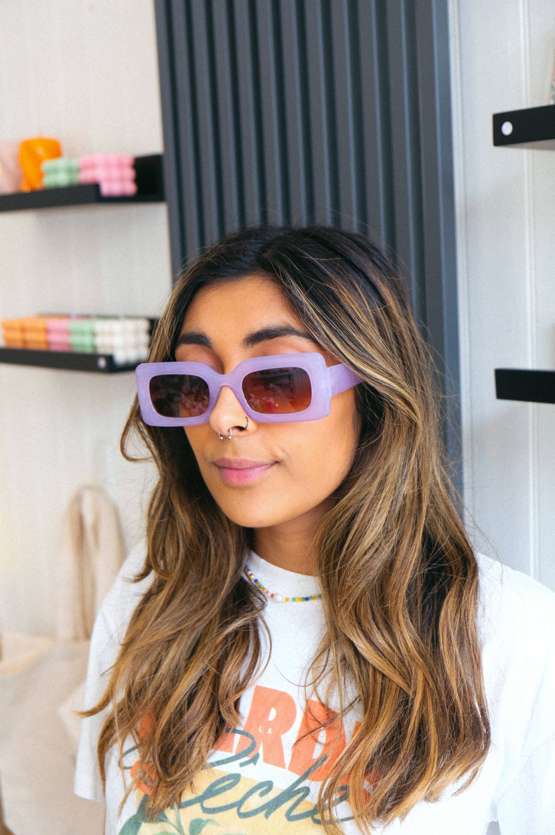 Maggie 80s Style Rectangle Sunglasses